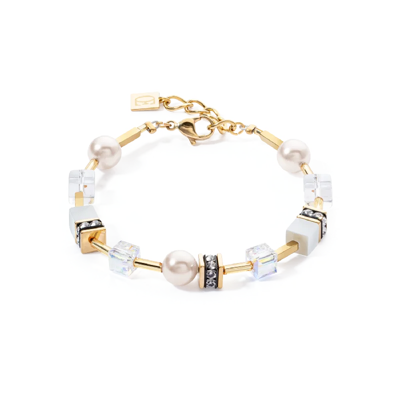 Sparkle More For Less – Jewelry Sale Happening Now GeoCUBE® Iconic Pearl Mix bracelet gold-white