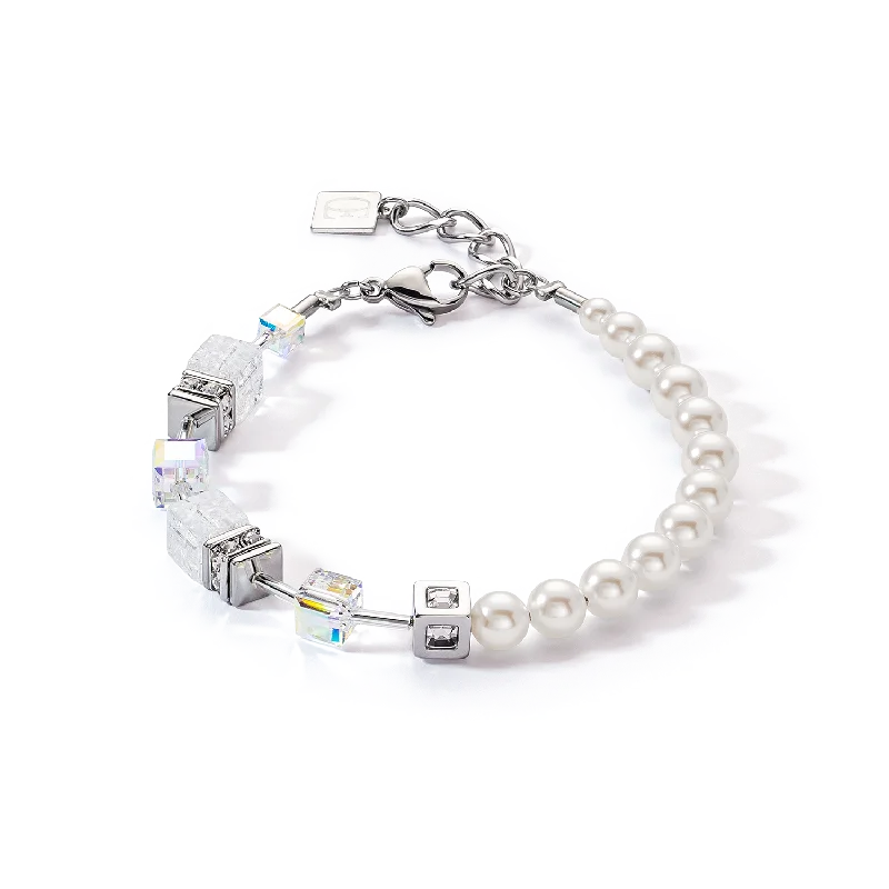 Limited-Time Jewelry Sale – Elegant Styles At Less GeoCUBE® Precious Fusion Pearls bracelet white