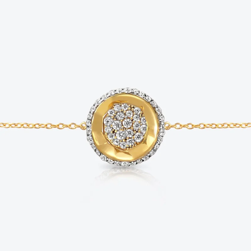 Discounted Jewelry For A Glamorous Look A. Sun Halo 18K Gold Bracelet w. Full Lab-Grown Diamond Pavé