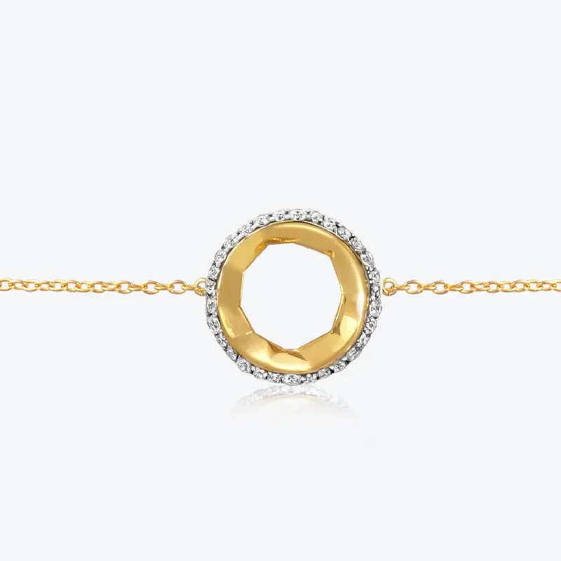 Luxury Meets Affordability – Jewelry Sale Now Live A. Sun Halo Aura 18K Gold Bracelet w. Lab-Grown Diamond Pavé