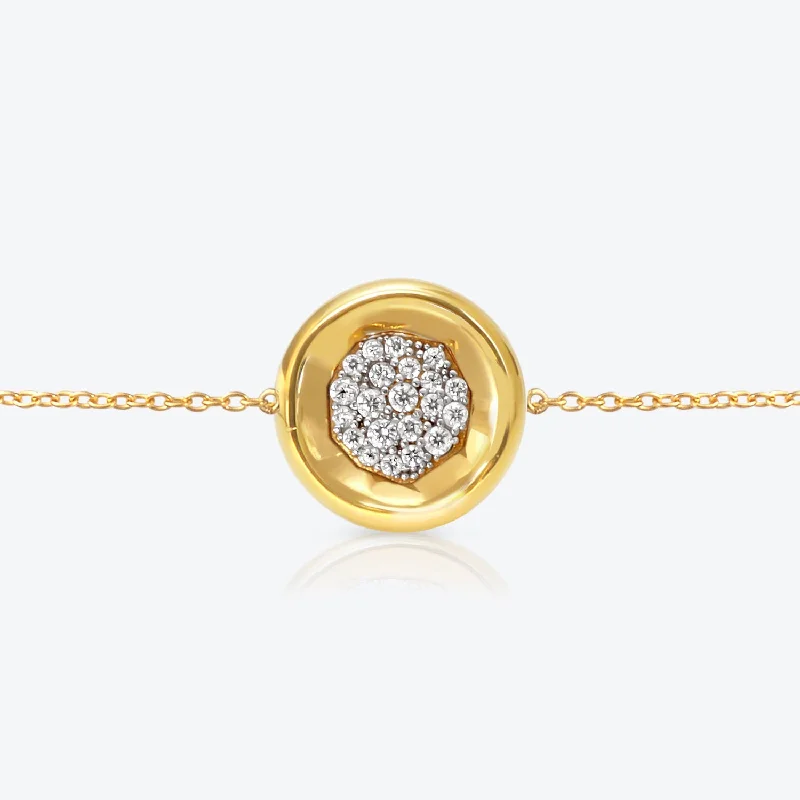 Special Jewelry Deals – Upgrade Your Collection A. Sun Halo Core 18K Gold Bracelet w. Lab-Grown Diamond Pavé