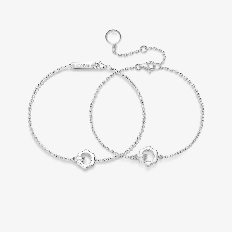 Limited-Time Offer On Elegant Jewelry Pieces FANCIME "Infinite Time Lock" Couples Promise Sterling Silver Bracelet