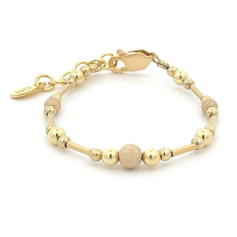 Buy More, Save More – Special Jewelry Discounts Girls 14K Gold-Plated Bracelet with Stardust Beads, Matching Mom and Me