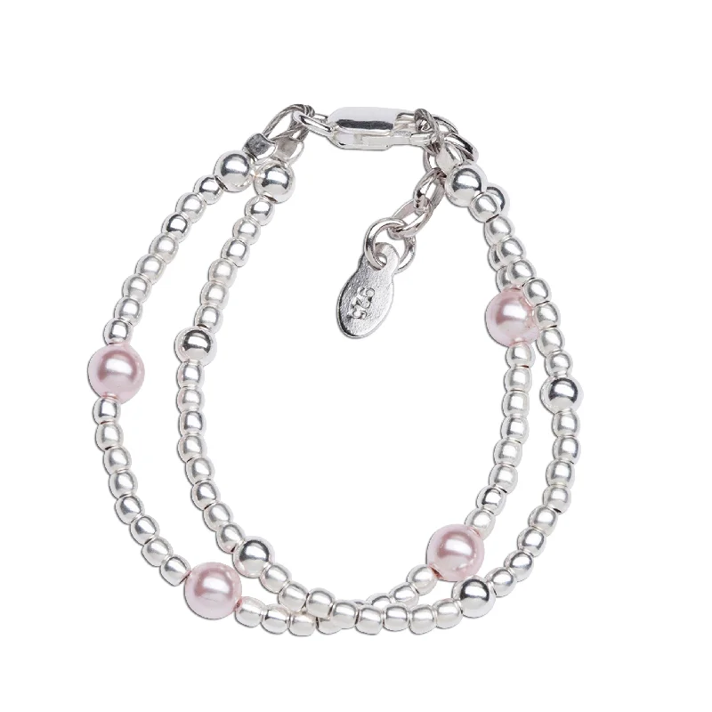 Personalized Jewelry At Special Discount Rates Lola - Sterling Silver Double-Strand Pearl Bracelet for Toddlers and Kids