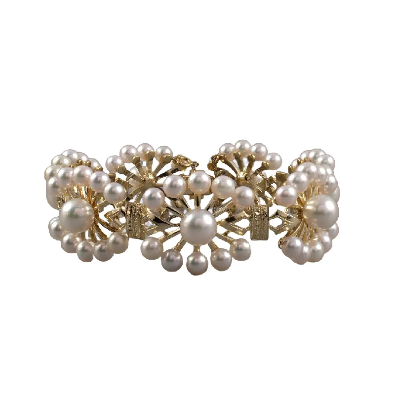 Flash Sale On Stunning Jewelry – Don't Miss Out Mikimoto Pearl Floral Cluster Link Bracelet