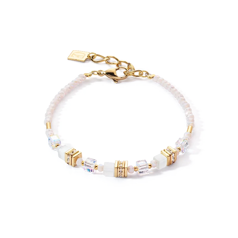 Exclusive Jewelry Discounts – Shop Now For Savings Mini Cubes bracelet gold white