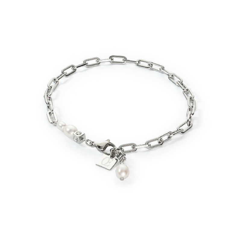 Once-A-Year Jewelry Sale – Grab Your Favorites Now Modern chain bracelet with freshwater pearl charms silver