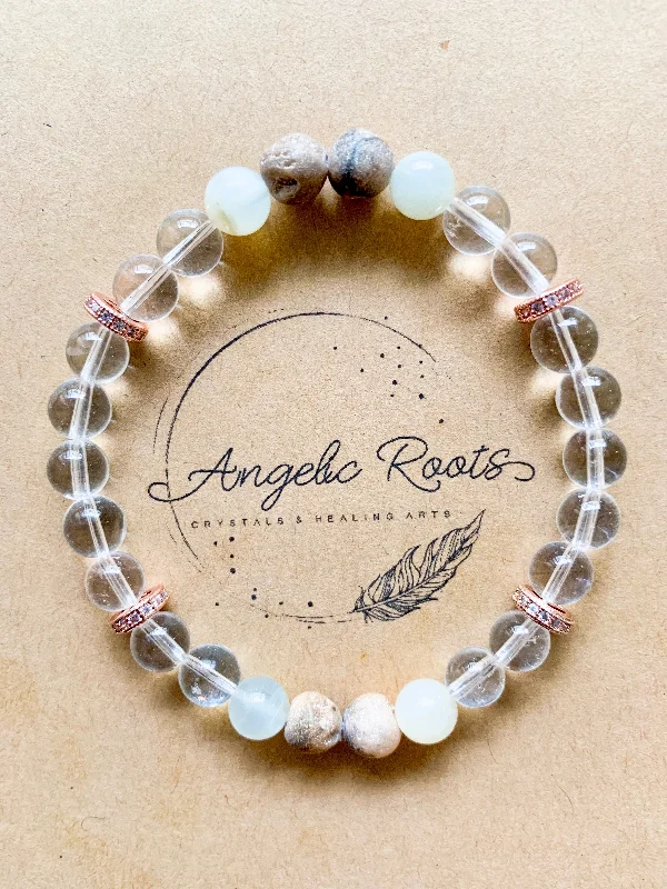 Shop Dazzling Jewelry At The Best Prices Moonstone, Druzy Quartz & Clear Quartz Beaded Bracelet || Reiki Infused