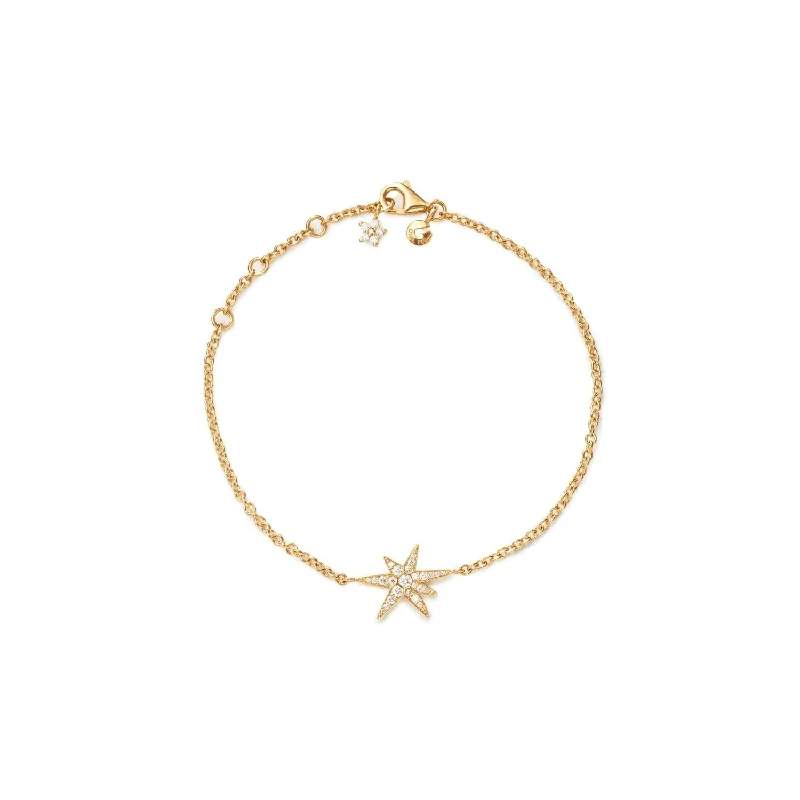 Dazzle With Discounts – Shop Jewelry On Sale Funky Stars 18K Gold Bracelet w. 0.15ct Diamonds