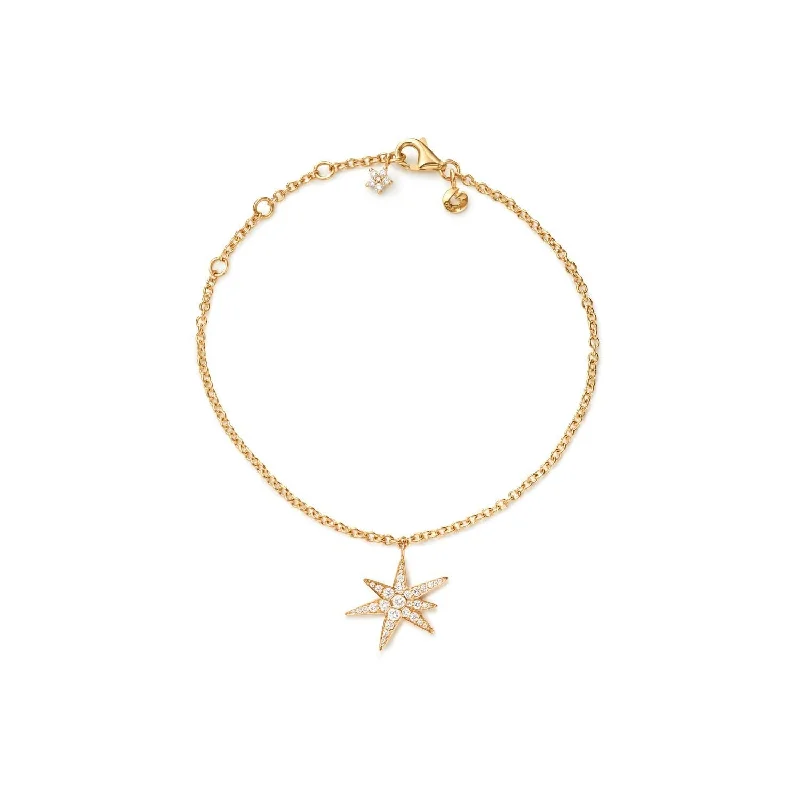 Limited-Time Jewelry Sale – Don't Miss These Deals Funky Stars 18K Gold Bracelet w. 0.21ct Diamonds