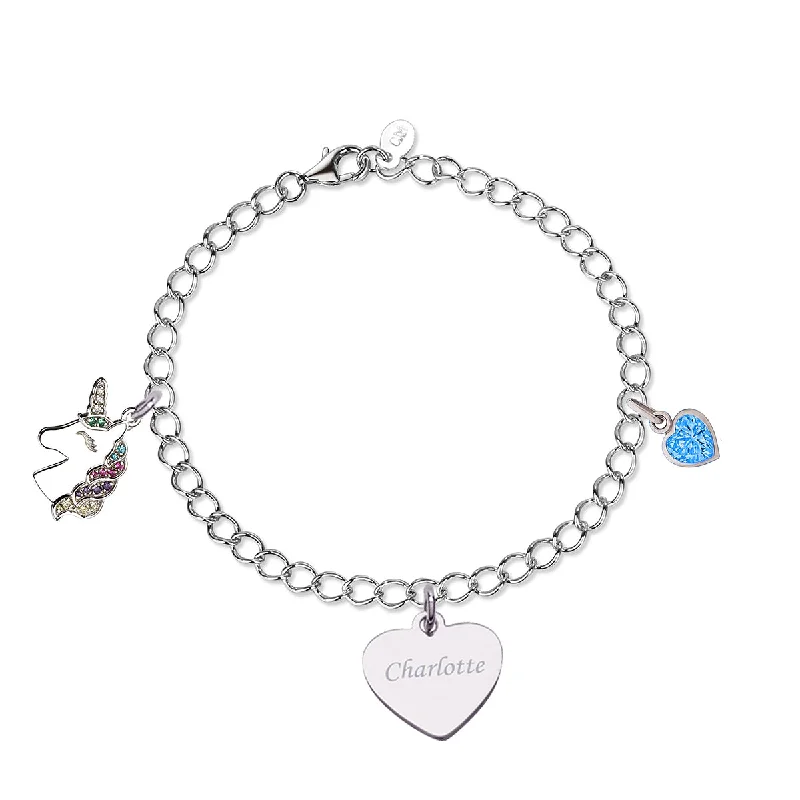 Best Jewelry Sale Prices – Limited-Time Offer Personalized Sterling Silver Charm Bracelet with 3 FREE Charms for Girls