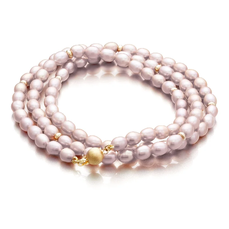 Personalized Jewelry Sale – Meaningful Gifts At Great Prices Petite Pink Pearl & Gold Wrap Bracelet