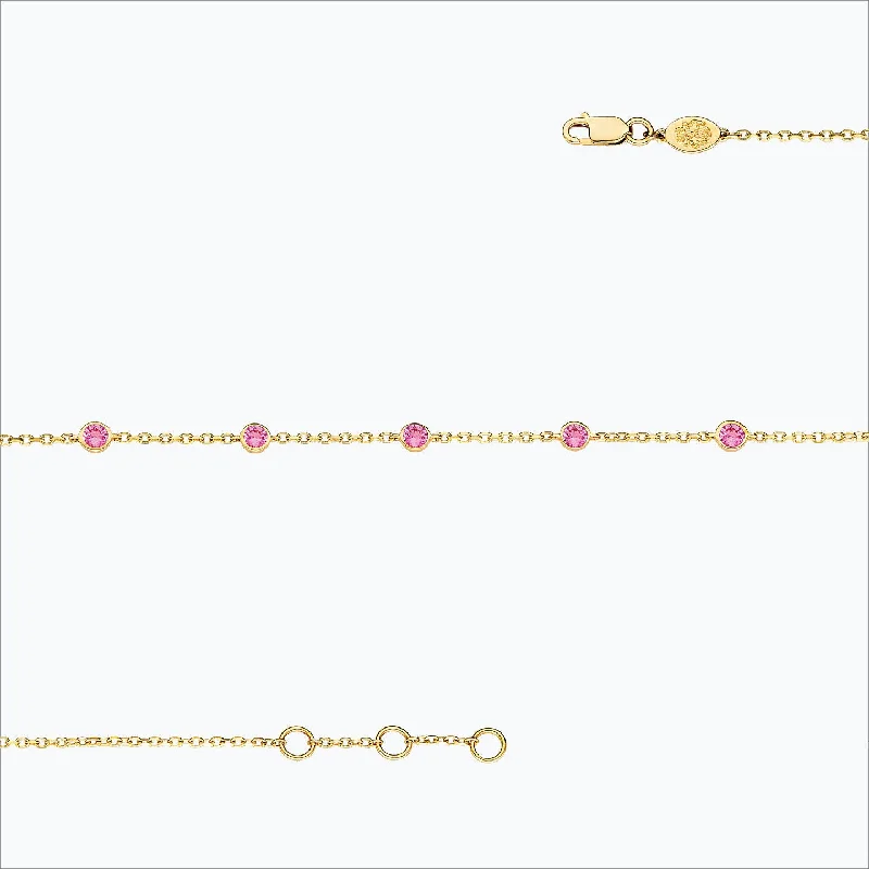 Don't Miss These Dazzling Jewelry Discounts 5 Stone 18K Gold Bracelet w. Pink Sapphires