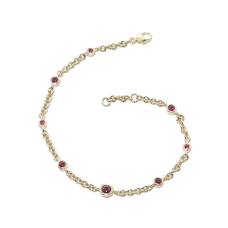 Elegant Jewelry, Affordable Luxury – Shop Now Graduated Ruby Round Link Bracelet