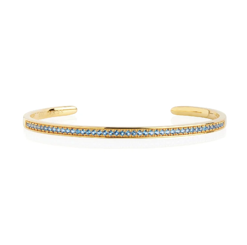 Accessorize For Less – Luxury Jewelry At Affordable Prices Valiano Gold Plated Bangle w. Blue Zirconias