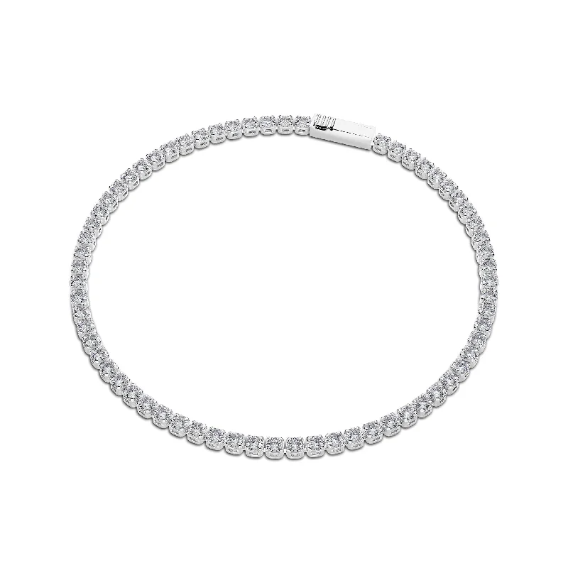 Exclusive Jewelry Sale – Sparkle For Less Diamante 14K Whitegold Tennis Bracelet w. Lab-Grown Diamonds