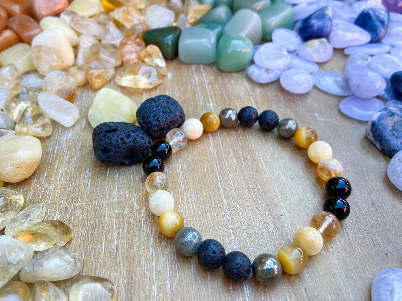 Flash Sale On Elegant Jewelry – Don't Miss Out Solar Plexus Chakra || Golden Tiger's Eye, Yellow Calcite, Yellow Opal, Citrine & Pyrite || 8mm & 6mm