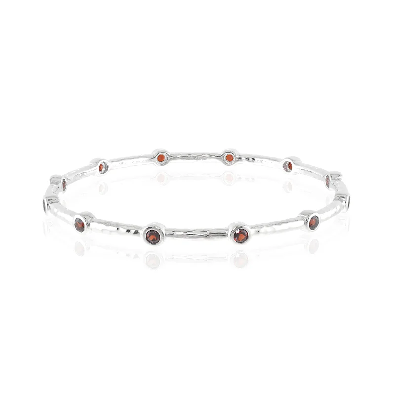 Waterproof Stainless Steel Jewelry For Lasting Beauty Garnet Stacking Bangle