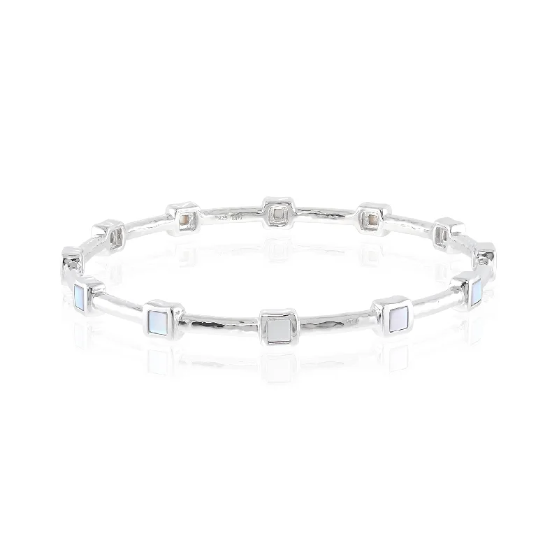 Exclusive Jewelry Discounts – Shop Now For Savings White Mother-of-Pearl Stacking Bangle