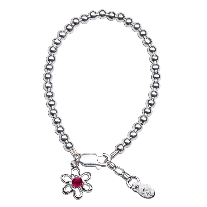 Luxury Jewelry Without The Luxury Price Tag Birthstone Bracelet - Sterling Silver Silver Daisy for Babies and Girls