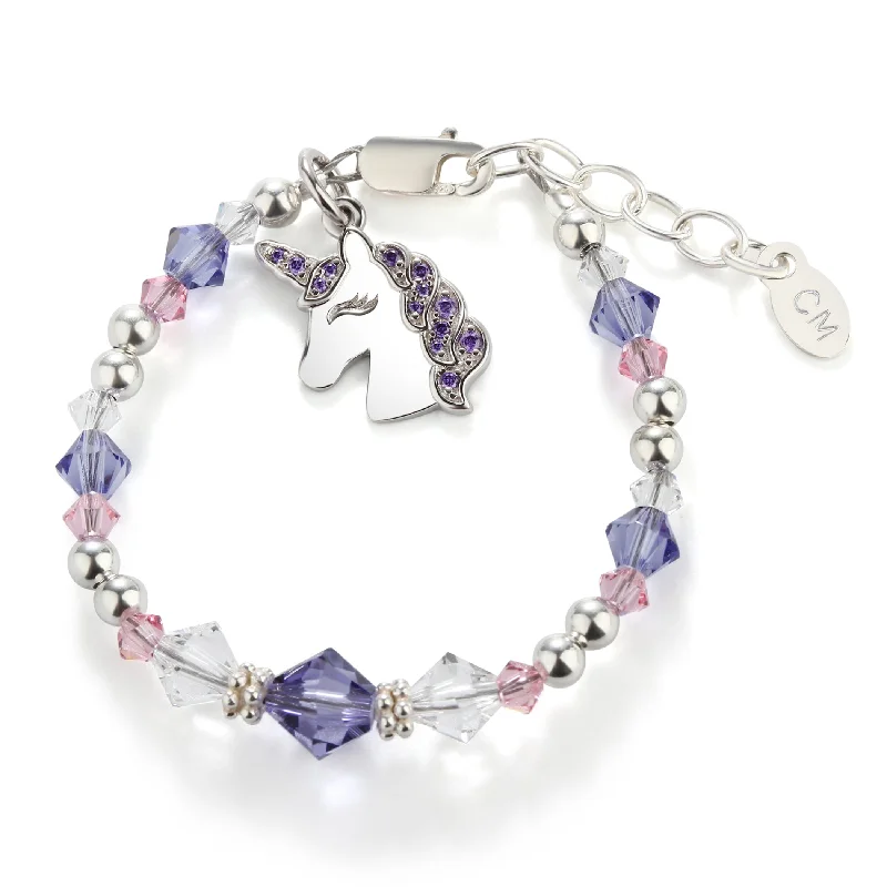 Seasonal Jewelry Deals – Elevate Your Style SALE! Unicorn (Lavender) - Sterling Silver Unicorn Bracelet for Little Girls