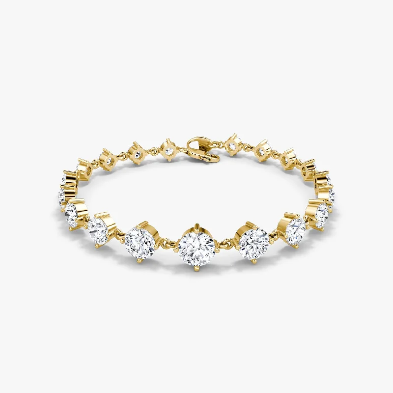 Timeless Elegance At Unbelievable Discounts Infinity Linked 14K Gold Tennis Bracelet w. 6.60ct Lab-Grown Diamonds