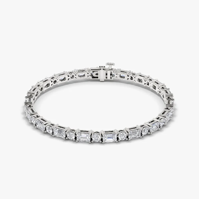 Jewelry Deals That Sparkle – Shop Today Mixed Shape 14K White Gold Tennis Bracelet w. Emerald cut & Round Brilliant Lab-Grown Diamonds