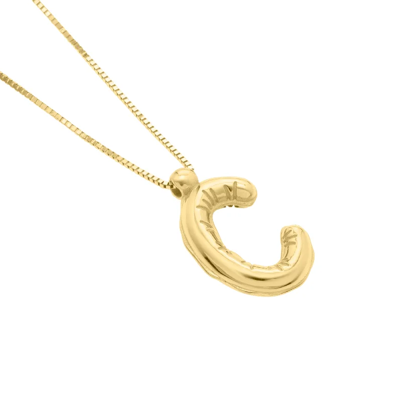 14K Helium Initial C Pendant