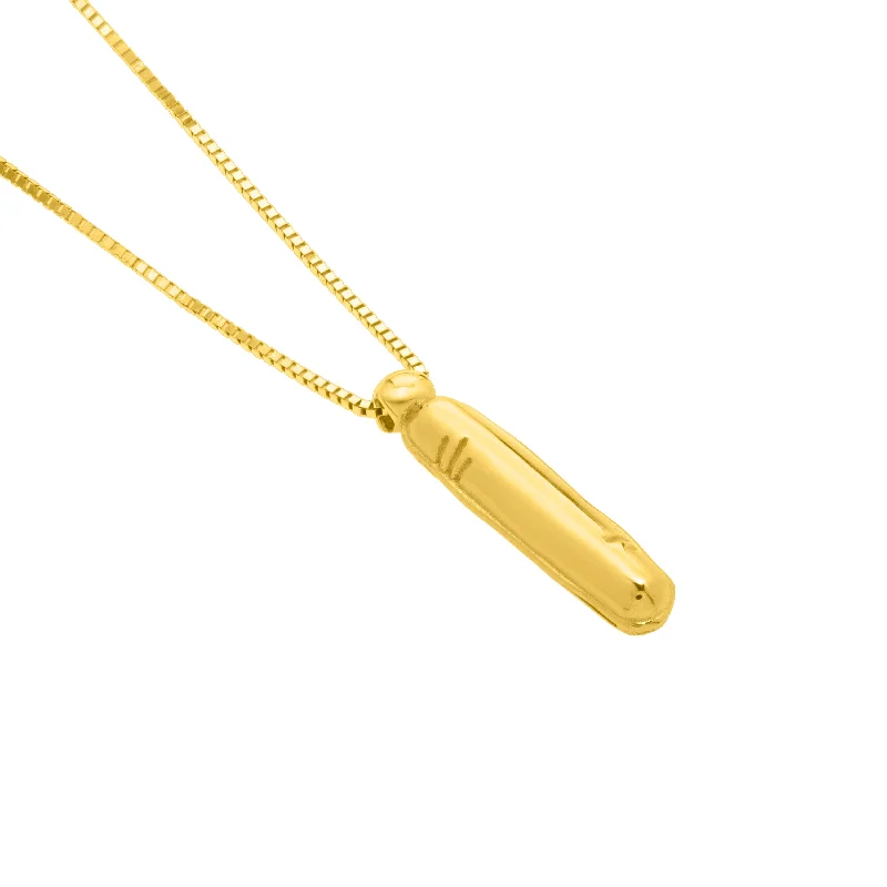 14K Helium Initial I Pendant