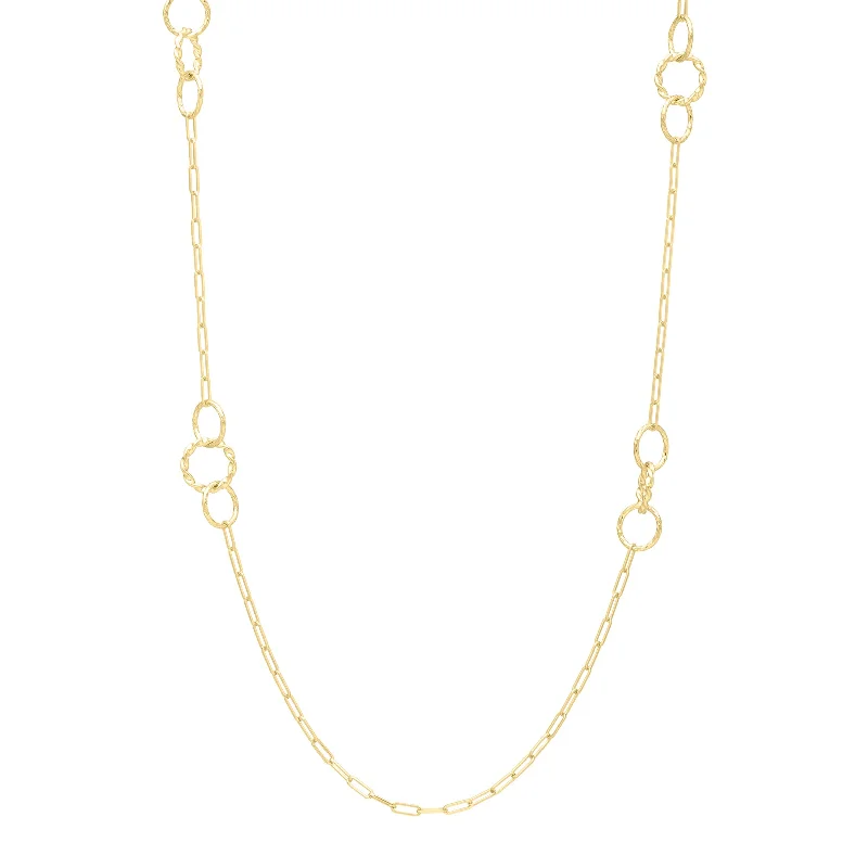 14K Twisted Link Paperclip Necklace