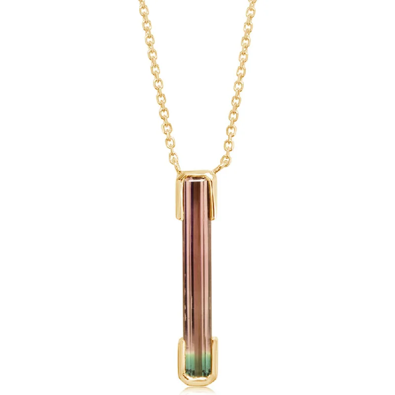 14K Yellow Gold Bi-Color Tourmaline Neckpiece