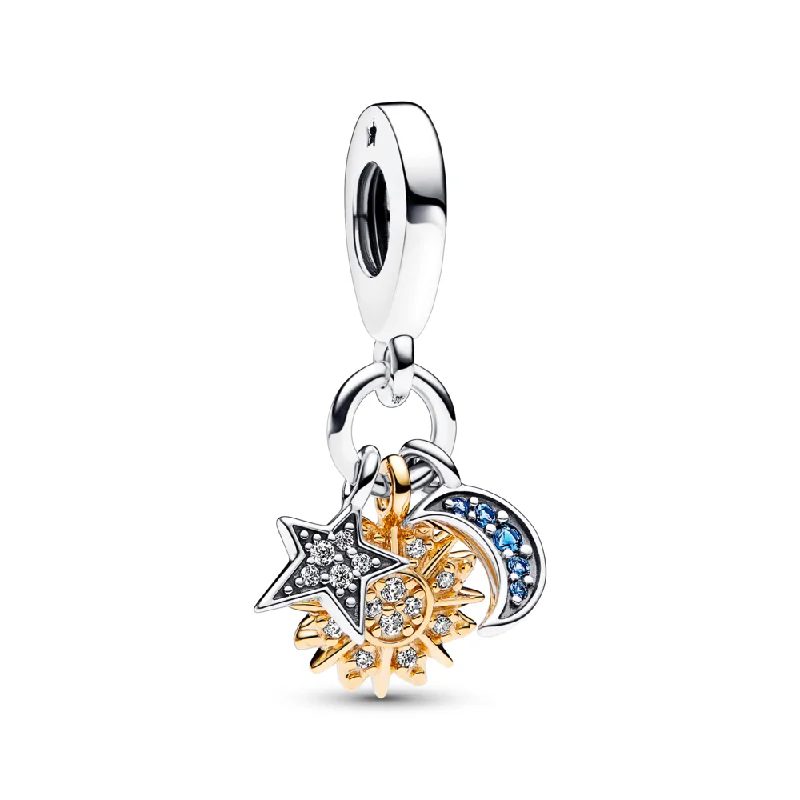 Two-tone Celestial Triple Dangle Charm