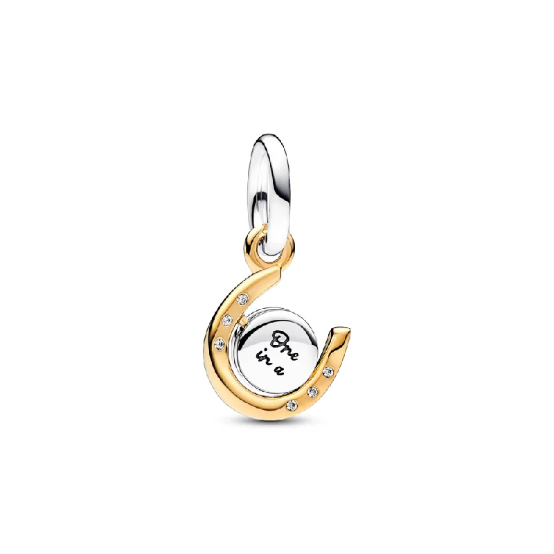 Breathtaking Jewelry, Breathtaking Prices Two-tone Spinning Disc Horseshoe Dangle Charm