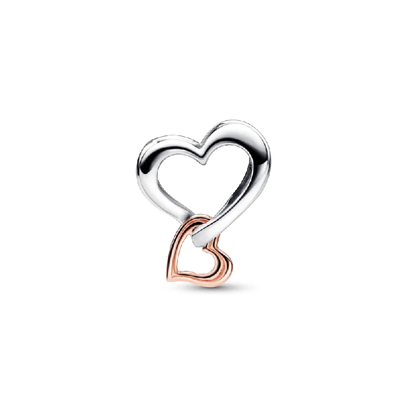 Two-tone Openwork Infinity Heart Charm