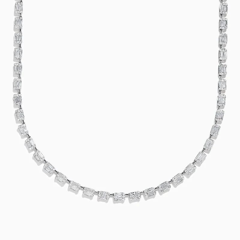 Best-Selling Jewelry Now Available At Special Deals Classique 14K White Gold Diamond Tennis Necklace 7.92 TCW