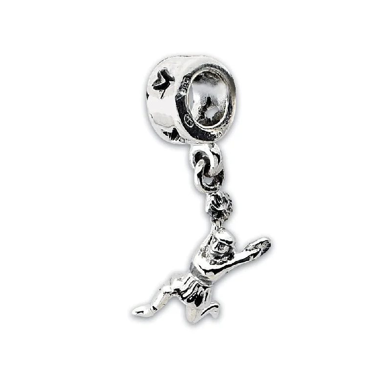 Sterling Silver Cheerleader Dangle Bead Charm