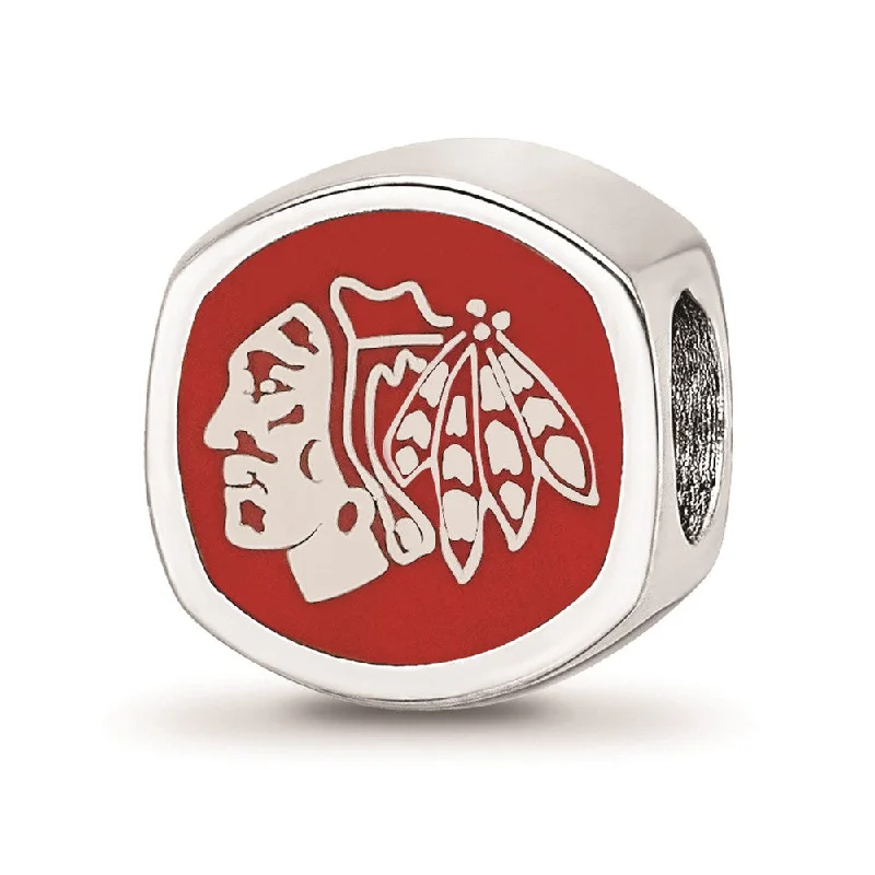 Get The Sparkle You Love At Prices You Adore Sterling Silver NHL Chicago Blackhawks Cushion Enamel Bead