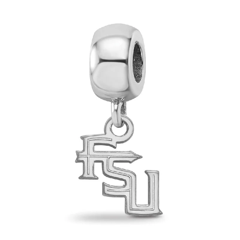 Sterling Silver Rhodium Plated Florida State U. XS Dangle Bead Charm