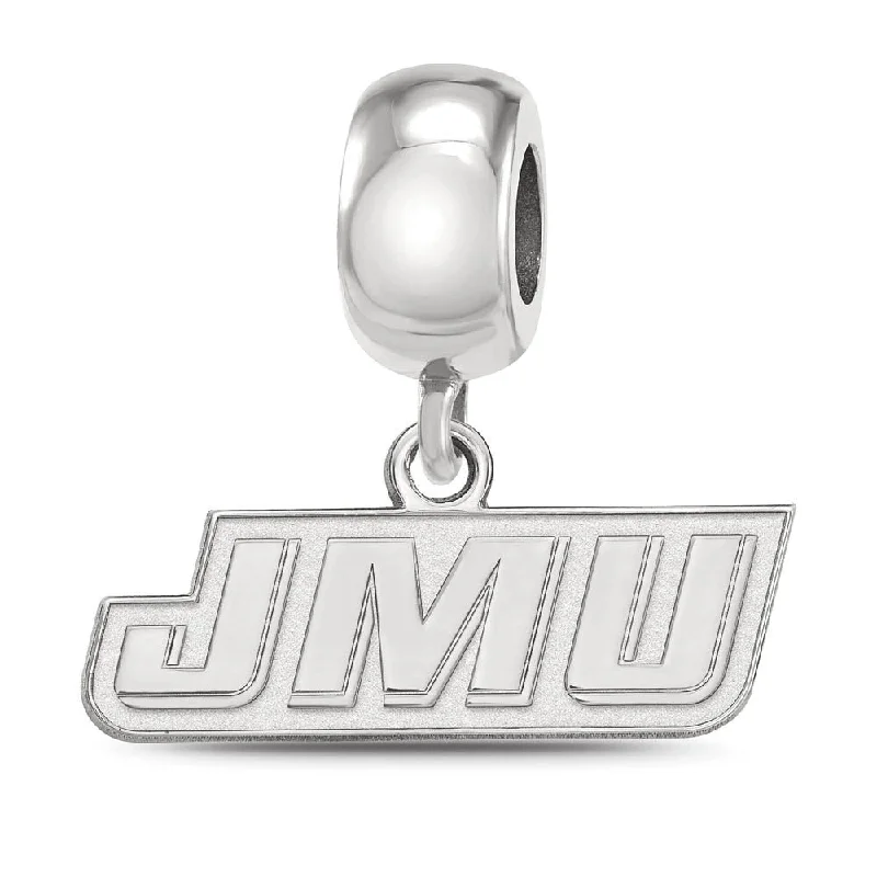 Sterling Silver Rhodium Plated James Madison U. XS Dangle Bead Charm