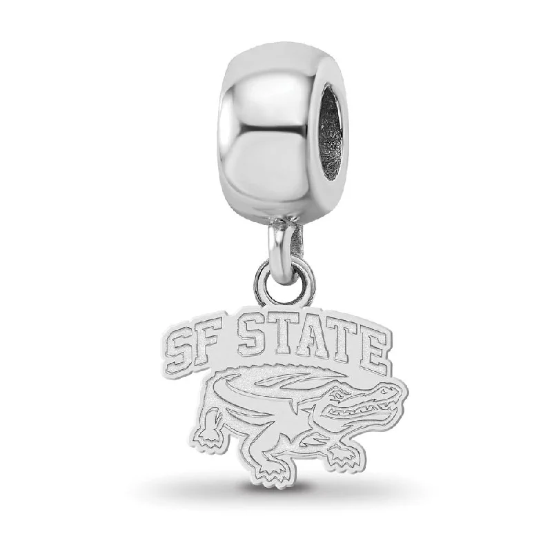 Sterling Silver Rhodium Plated San Francisco State U Dangle Bead Charm