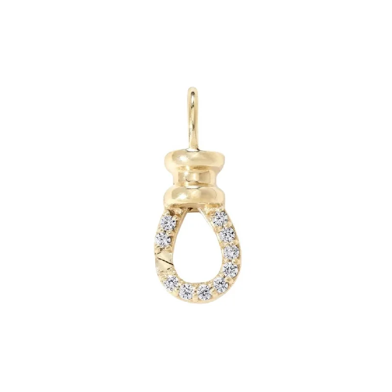 10K Gold Swivel with Pave Diamonds