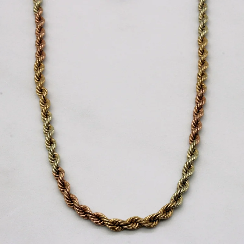 10k Tri Tone Gold Rope Chain | 16" |