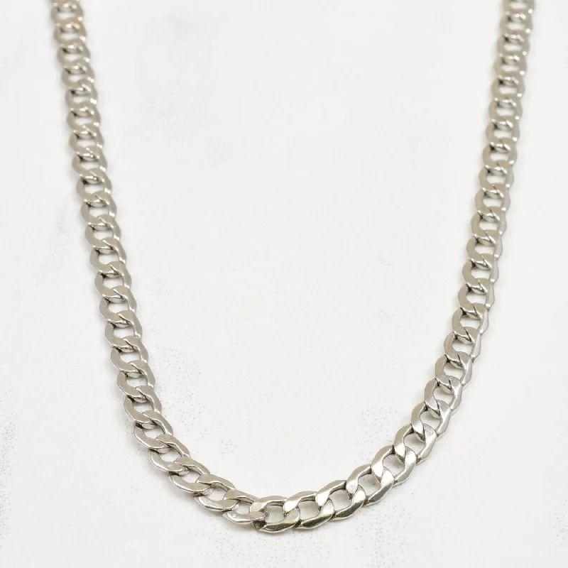 10k White Gold Curb Chain | 21.75" |