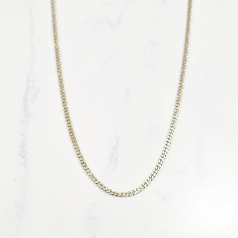 10k White Gold Curb Chain | 20" |