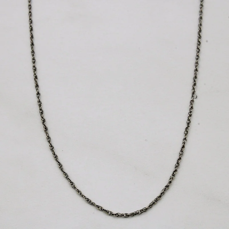 10k White Gold Rope Chain | 19" |