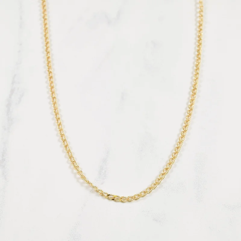 10k Yellow Gold Fancy Curb Chain | 18" |