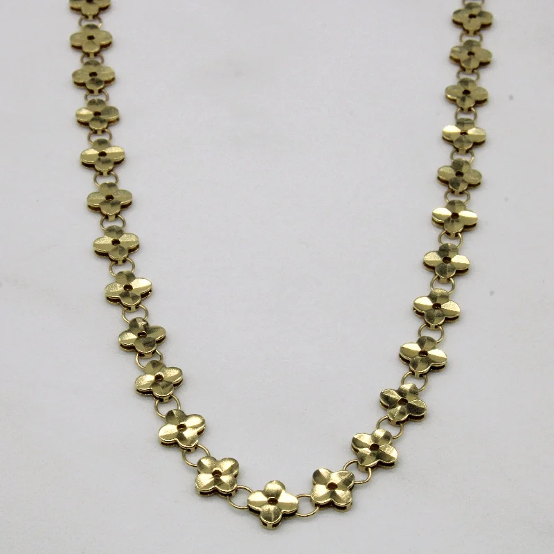 10k Yellow Gold Flower Link Chain | 16" |