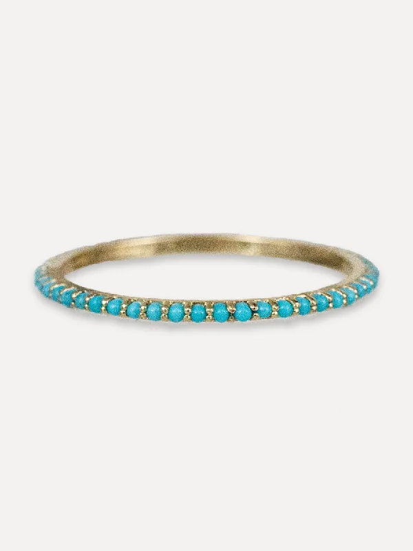 14K Eternity Stacking Band - Turquoise