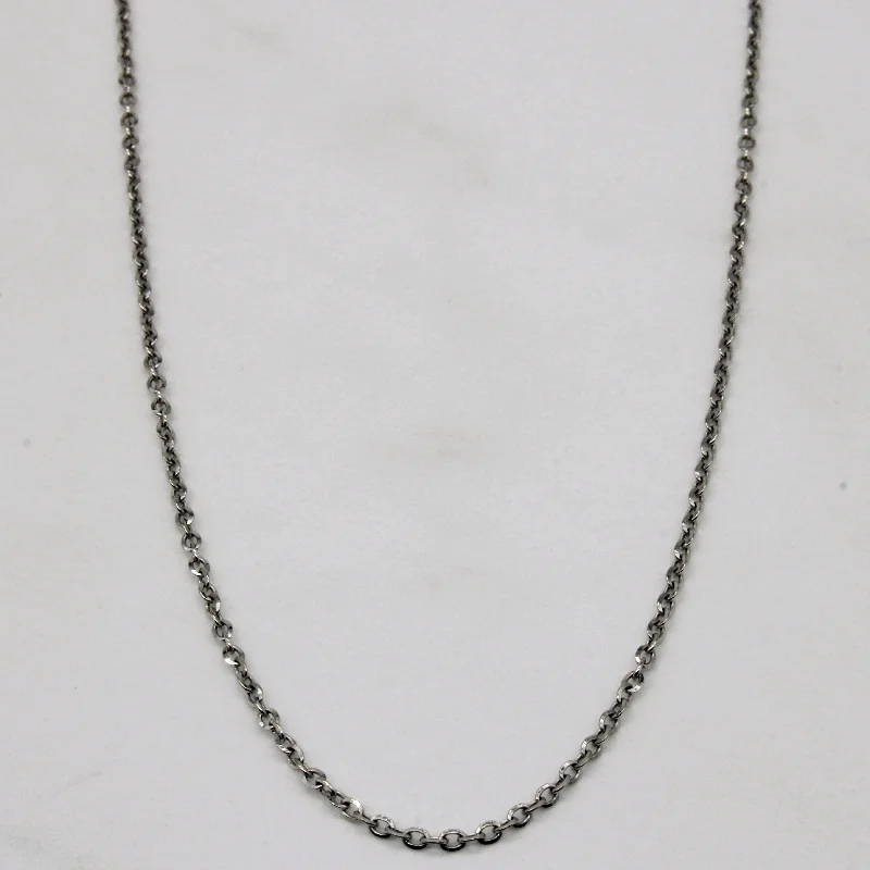 14k White Gold Oval Link Chain | 16" |