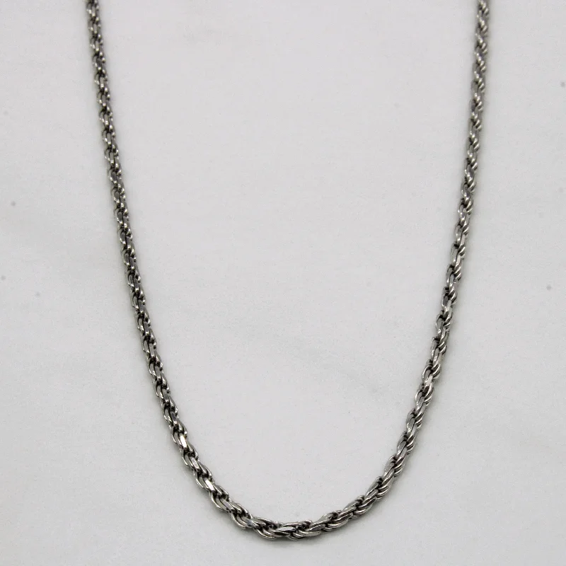 14k White Gold Rope Chain | 30" |